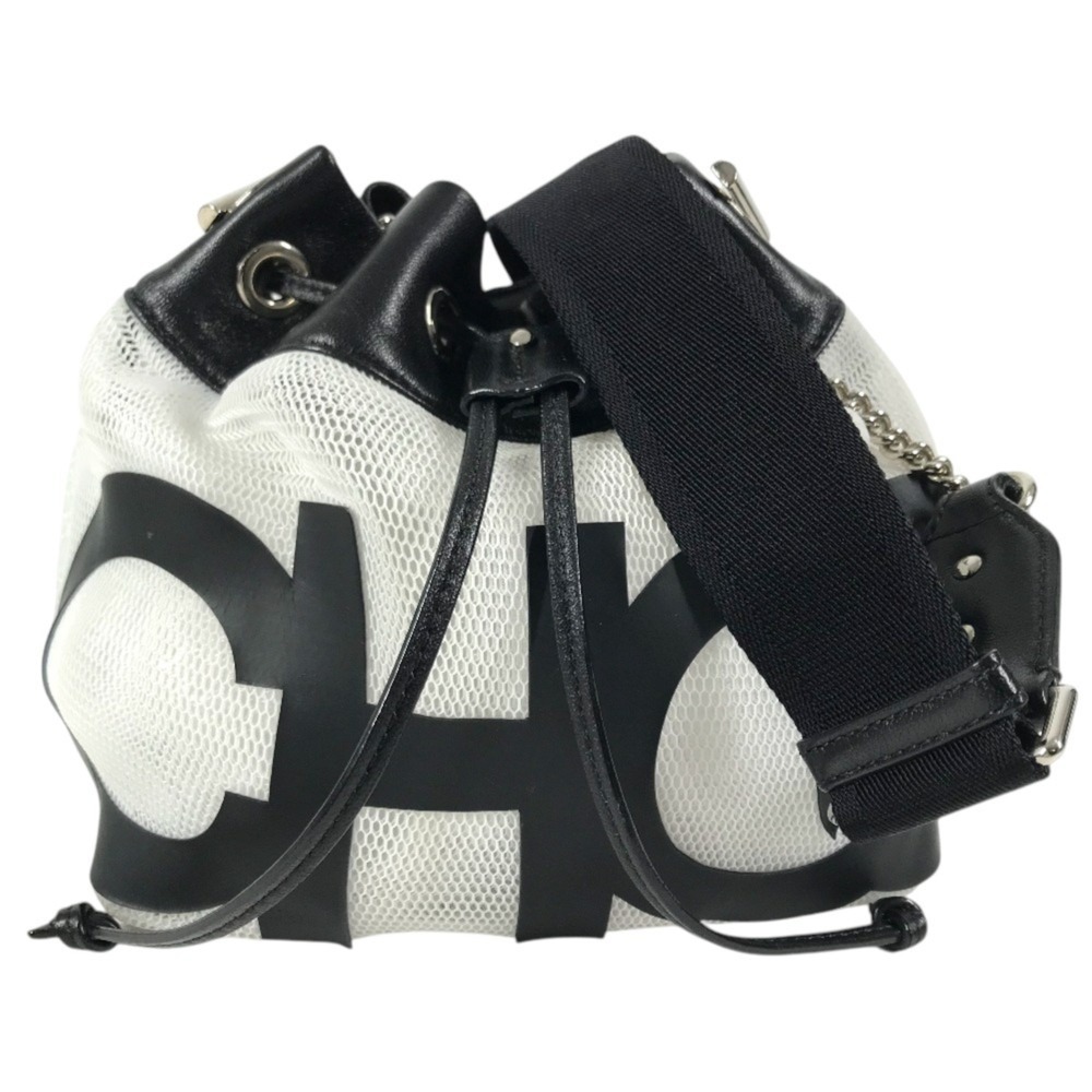 JIMMY CHOO JUNO Mesh Logo Crossbody Bag with Chain Strap, Drawstring Shoulder...